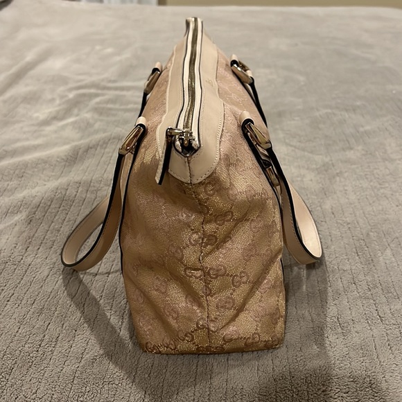 Gucci GG canvas Abbey D-ring tote beige tan gold medium size authentic - Picture 5 of 15